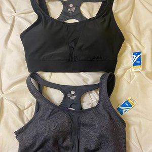 2 Old Navy Black and Grey Sports Bra in Small